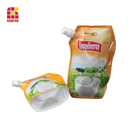 Stand Up Spout Pouch For Dairy Food Packaging