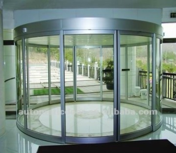 Automatic sliding arc wall door