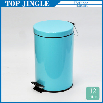 Blue Color Bathroom Stainless Steel Waste Pedal Bin