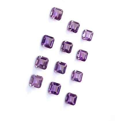 Natural Amethyst Square Small Octagonal Cut Amethyst