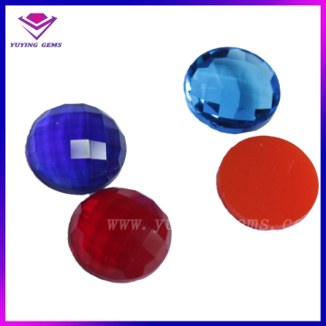 AAA Faceted Crystal Cabochon Cut Loose Round Colorful Glass Gemstone