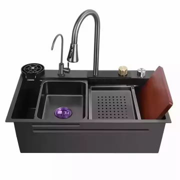 Edelstahlküche Unterbecken mit 3 Modus Wasserfallarmatur