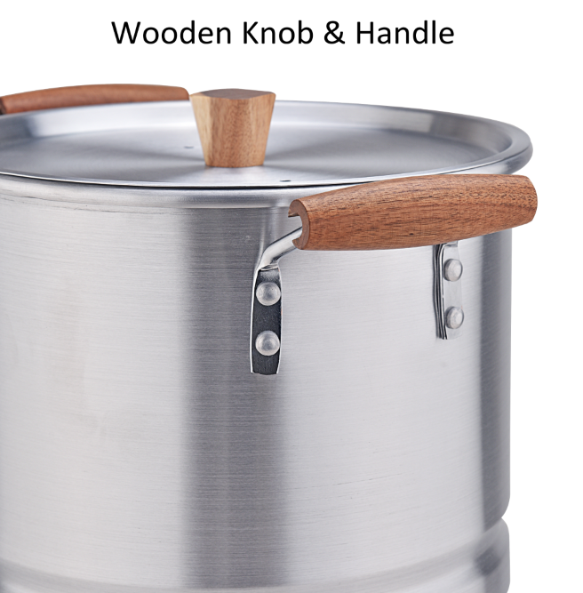 Wooden Handle Steamer Pot