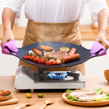 Outdoor BBQ Bakeware Household Cooking Cast Iron Fry Pan Multifunction Korean Style Non-Stick Barbecue Plate baking Tray