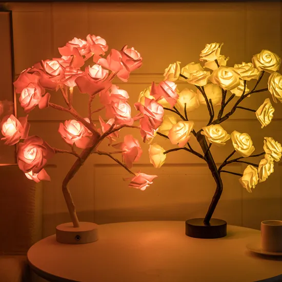 LED Rose Flower Tree Home Parties Xmas Wedding  Decoration  USB Night Lights