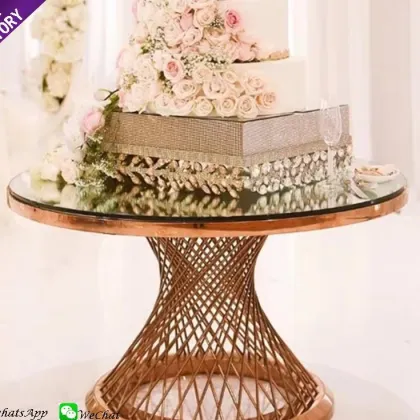 Sino Promotion Gold Decorated Wedding Cake Table