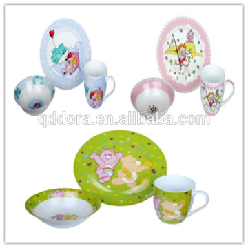 hot sale lovely cartoon design porcelain dinner set for children gift