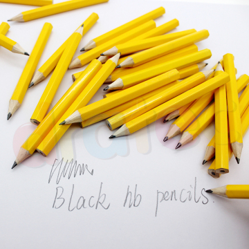 Wholesale Custom Half Size Kids Pencils - HB 2B 2H Lead Yellow Pencils for Children