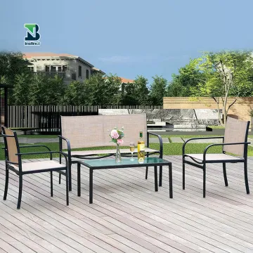 INSTINCT Outdoor Steel Patio Conversation Sofa Set