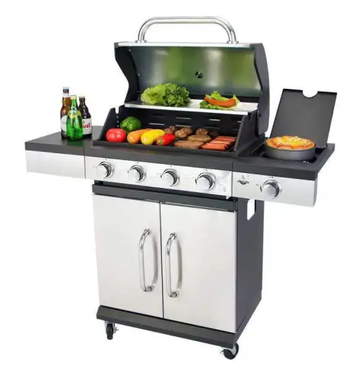 High-Quality 4+1 Charcoal BBQ Grill: Perfect for Indoor/Outdoor Gatherings, Camping & Family Activities on Gas Fuel
