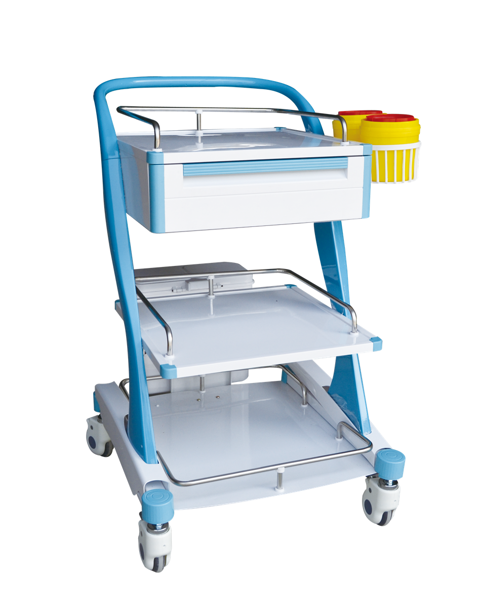 Hospital treatment trolley ABS plastic hand nursing cart