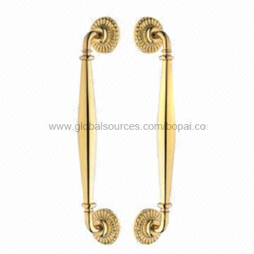 Noble and beautiful golden finish stainless steel glass door handle for home or hotel, made of SUS30