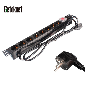 8 Port 8-Way 1.8m German Socket Rack Mount PDU Power Distribution Unit