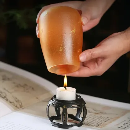 Chinese-Style Gilded Bamboo Lampshade for Serene Meditation