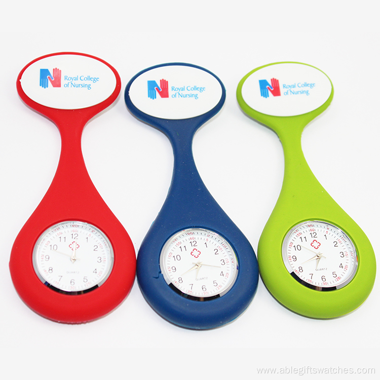 Multicolor Useful Nurse Silicone Brooch Pocket Watch