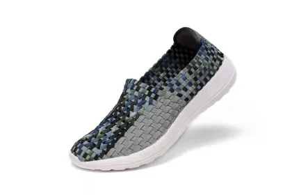 Popular Type Grey Woven Hollow Work Shoes