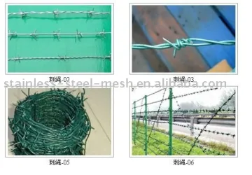 PVC & Galvanized Barbed Wire or hot dipped Barbed wire :