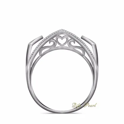 Italian fashion jewelry style precious 925 silver white pearl ring