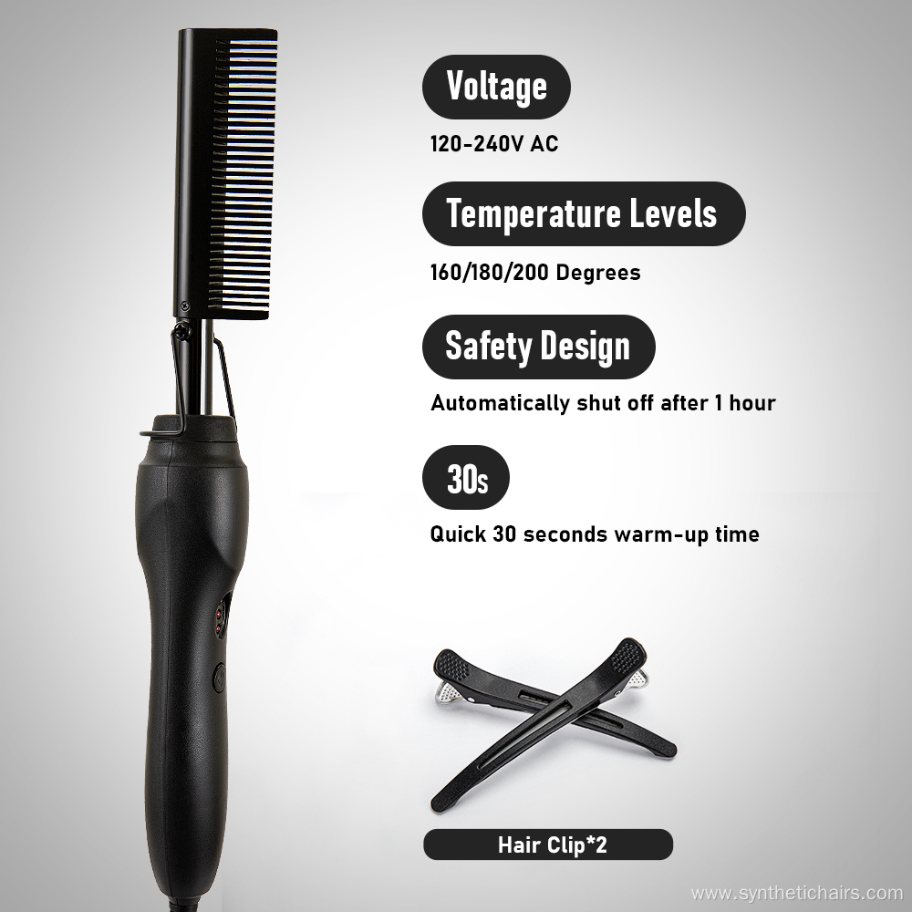 Electric Hair Straightener Copper Hot Comb For Women