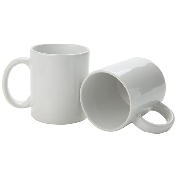 Customizable White 11oz Minimalist Ceramic Coffee Mugs for Business Gifts and Printing