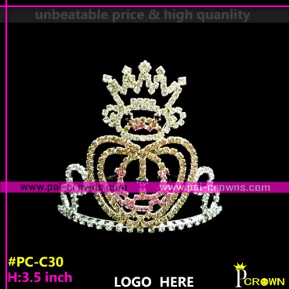 Bear Pumpkin tiaras,cheap halloween pageant crowns