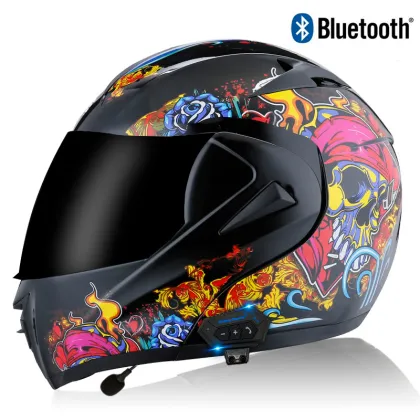 VIRTUE Electric Motorcycle Bluetooth Helmet: Men's Open-Face & Full-Face Running Safety Gear
