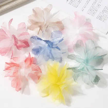 3D Tulle Flower Handmade Organza Artificial Flowers for DIY Hair Accessories