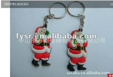 2016 Santa Claus shaped silicone key chain