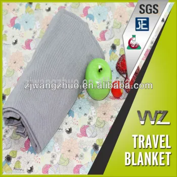Embroidery logo modacrylic travel blanket Flame retardant jacquard design travel blanket gift blanket