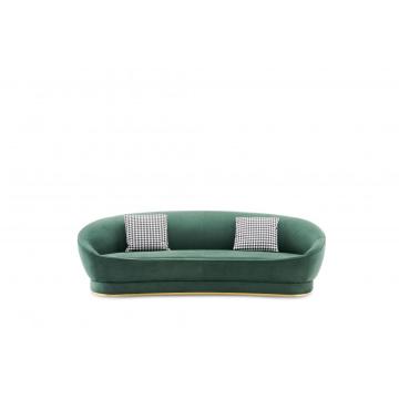 luxury three seat grinding fabric sofa