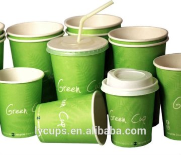 8 oz hot cold takeaway paper cup with straw