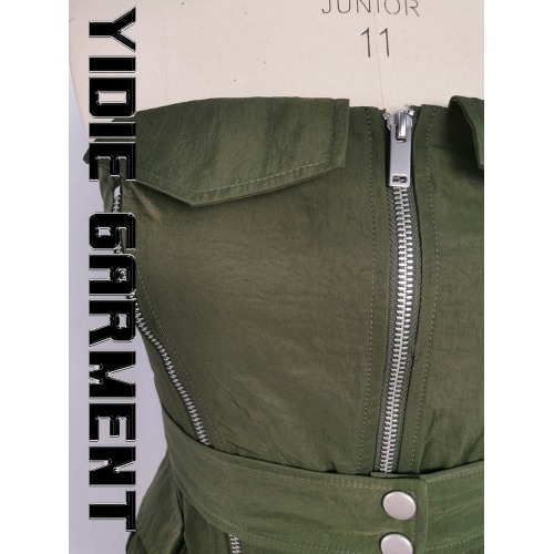 Waterproof 100% Nylon Green Aviator Corset For Women