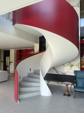 MS Fashionable Modern Design Marble Curved Staircase