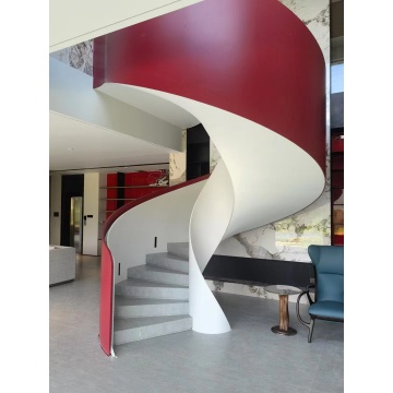 سلم رخامي منحني بتصميم حديث عصري من MS