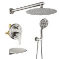 Brushed Nickel Shower System with 10'' Shower Head