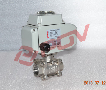 2 way thread cf8m electric water 3 pc full port ball valve