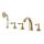 Ванная комната, европейский классический крепление на палубе, 5 отверстий, античный кран, латунный, золотой, краны для ванны с распылителем для душа