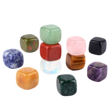 Gemstone Square 13MM Cube Ornament Natural Stone Pendant for Home Decor Charm Square Cube Pendant for Home
