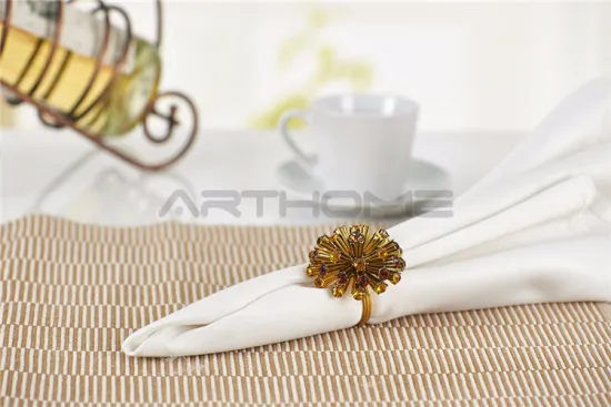 Wholesale Royal Hotel Dining Design Porcelain Napkin Rings Rhinestone Napkin Ring Wedding