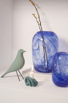 Blue Rough Glass Vase For Home