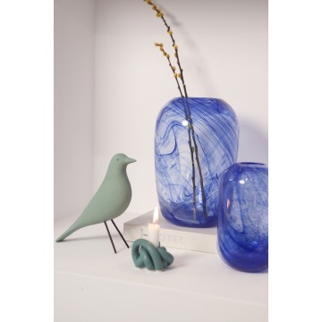 Blue Rough Glass Vase For Home