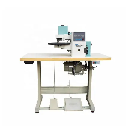 Automatic Shoe Making Machine with Speed Adjustment, Cementing, and Folding Functions