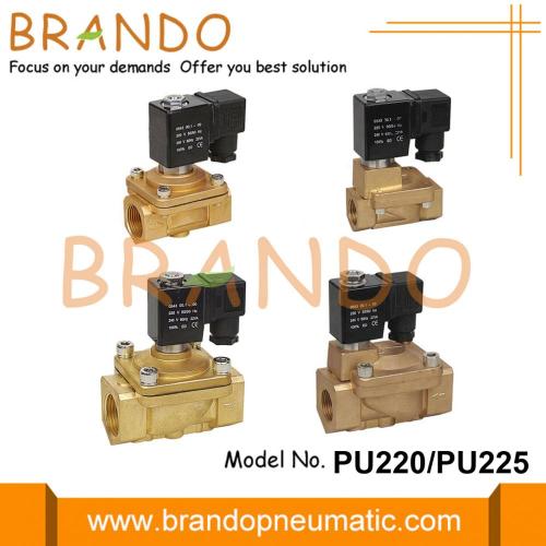 24VDC Pirinç Solenoid Valf PU220A-06 PU220A-08 3/4 &#39;&#39; 1 &#39;&#39;