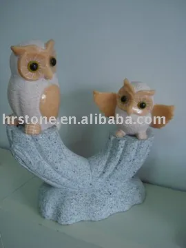double owl animal carving