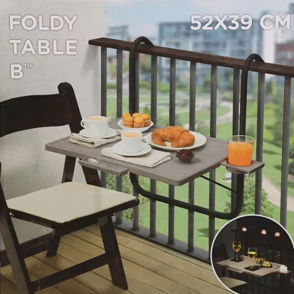 Amazing Folding Balcony Table with Cup Holder