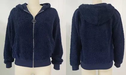 Navy Fleece Sweatshirt With Hoodie