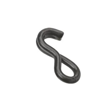 Black Double J Hook - 1 Inch / 25 mm Heavy Duty S Hook