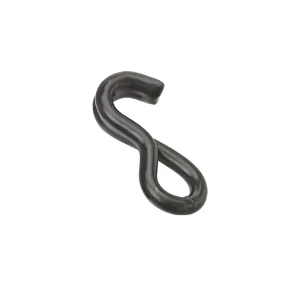 Black Double J Hook - 1 Inch / 25 mm Heavy Duty S Hook