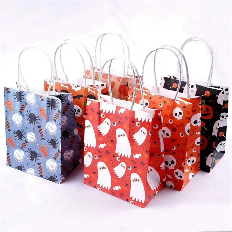 Christmas Kraft Paper Bag Christmas Gift Packaging Bag Gift Tote Bag Wedding Party Decoration Handbag