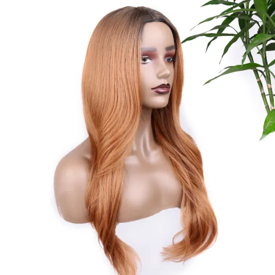 28 inch Kanekalon wig heat resistant blonde fiber ombre synthetic part lace front synthetic hair wigs for black women